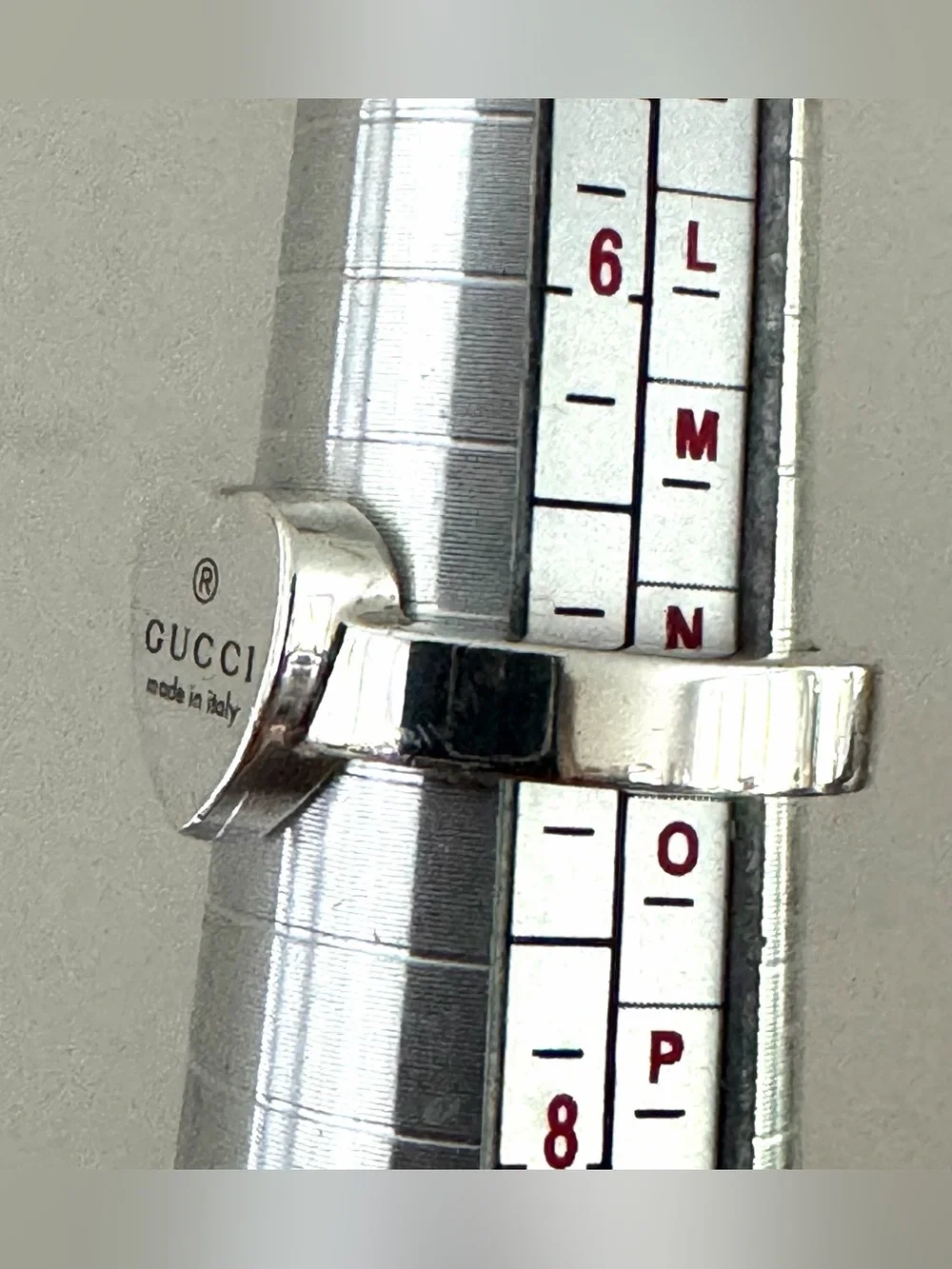 GUCCI Sterling Silver Trademark Heart Ring Ag925 Gucci Size 15/ US Size 7-7.25